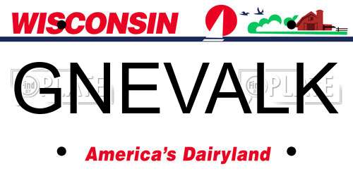 GNEVALK Wisconsin License Plate