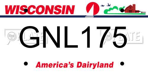 GNL175 Wisconsin License Plate