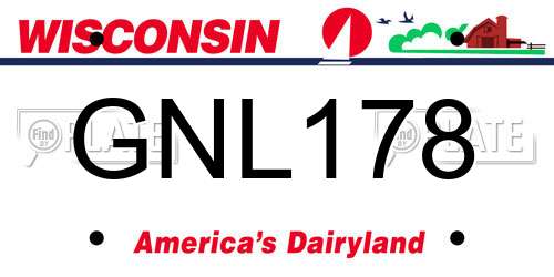 GNL178 Wisconsin License Plate