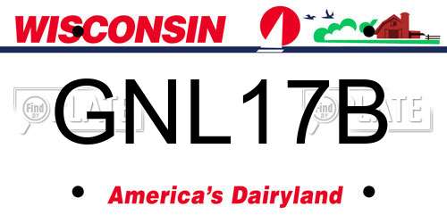 GNL17B Wisconsin License Plate