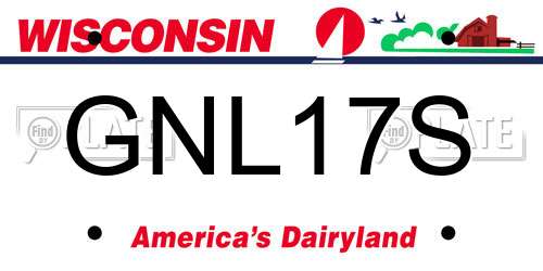 GNL17S Wisconsin License Plate