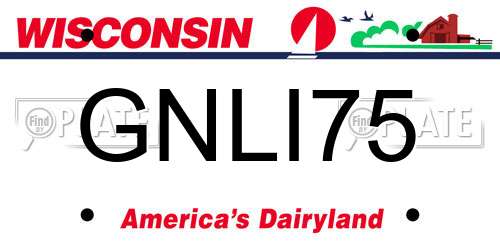 GNLI75 Wisconsin License Plate