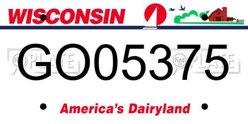 GO05375 Wisconsin License Plate