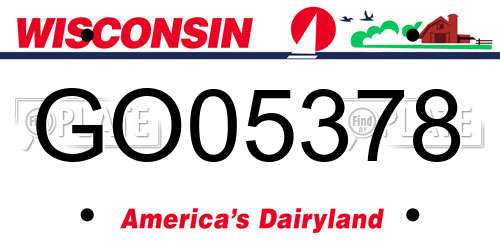 GO05378 Wisconsin License Plate