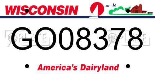 GO08378 Wisconsin License Plate