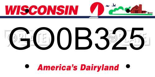 GO0B325 Wisconsin License Plate