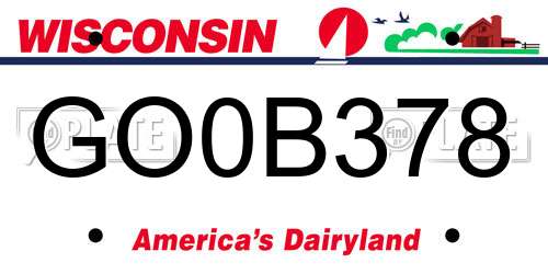 GO0B378 Wisconsin License Plate