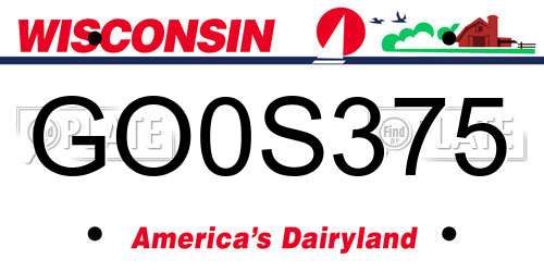 GO0S375 Wisconsin License Plate