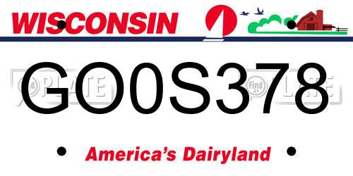GO0S378 Wisconsin License Plate