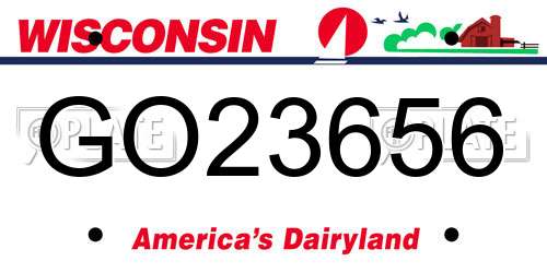 GO23656 Wisconsin License Plate