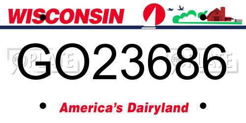 GO23686 Wisconsin License Plate