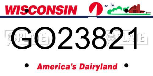 GO23821 Wisconsin License Plate