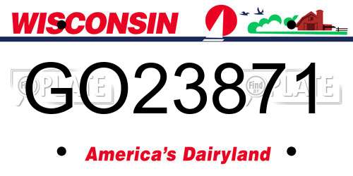 GO23871 Wisconsin License Plate