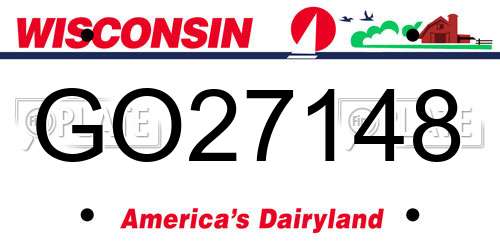 GO27148 Wisconsin License Plate