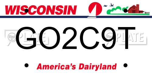 GO2C9T Wisconsin License Plate