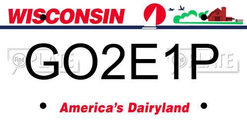GO2E1P Wisconsin License Plate