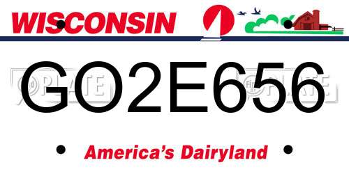 GO2E656 Wisconsin License Plate