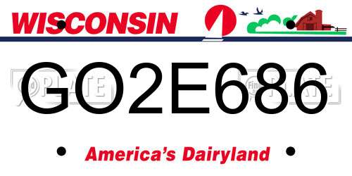 GO2E686 Wisconsin License Plate
