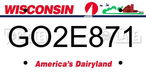 GO2E871 Wisconsin License Plate