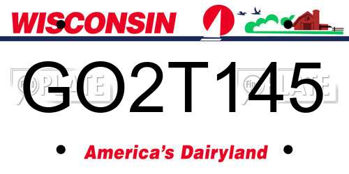 GO2T145 Wisconsin License Plate