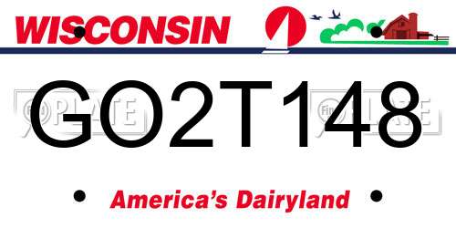 GO2T148 Wisconsin License Plate