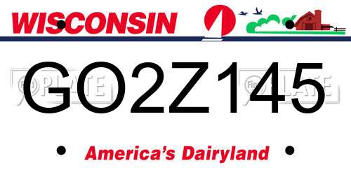 GO2Z145 Wisconsin License Plate