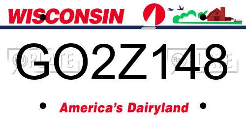 GO2Z148 Wisconsin License Plate