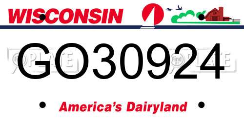 GO30924 Wisconsin License Plate