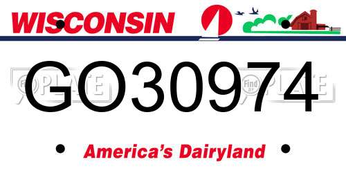 GO30974 Wisconsin License Plate
