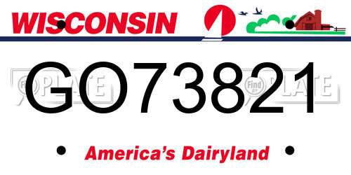 GO73821 Wisconsin License Plate