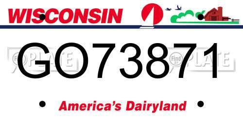 GO73871 Wisconsin License Plate
