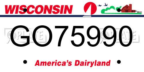 GO75990 Wisconsin License Plate