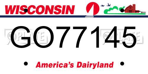 GO77145 Wisconsin License Plate