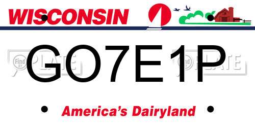 GO7E1P Wisconsin License Plate