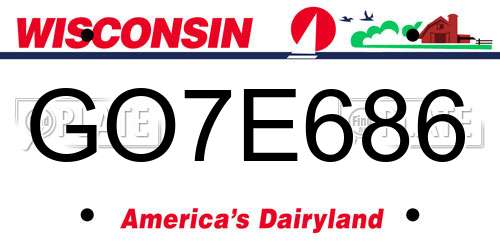 GO7E686 Wisconsin License Plate