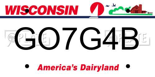 GO7G4B Wisconsin License Plate