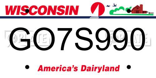 GO7S990 Wisconsin License Plate
