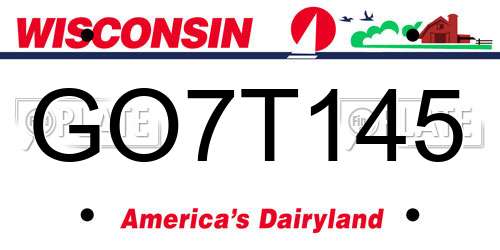 GO7T145 Wisconsin License Plate