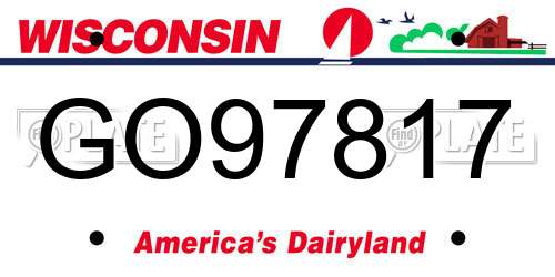GO97817 Wisconsin License Plate
