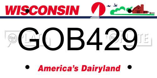 GOB429 Wisconsin License Plate