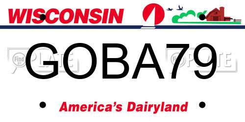 GOBA79 Wisconsin License Plate