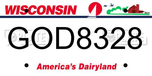 GOD8328 Wisconsin License Plate
