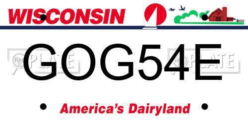 GOG54E Wisconsin License Plate