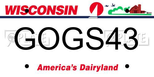 GOGS43 Wisconsin License Plate
