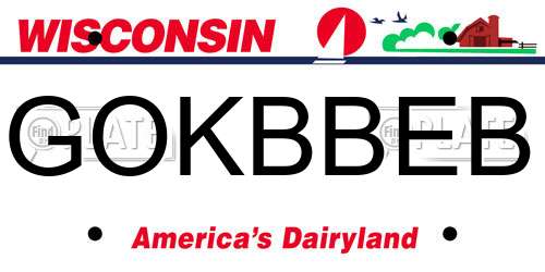 GOKBBEB Wisconsin License Plate