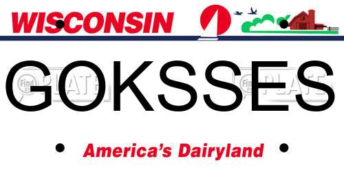 GOKSSES Wisconsin License Plate