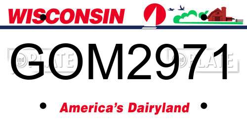 GOM2971 Wisconsin License Plate