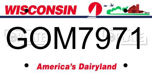 GOM7971 Wisconsin License Plate