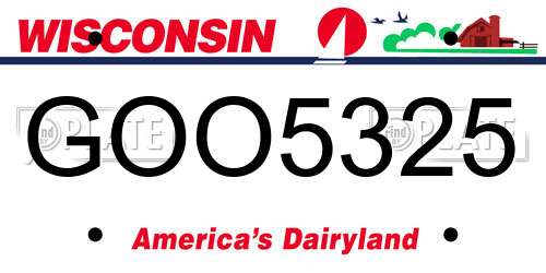 GOO5325 Wisconsin License Plate