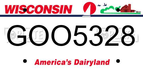 GOO5328 Wisconsin License Plate
